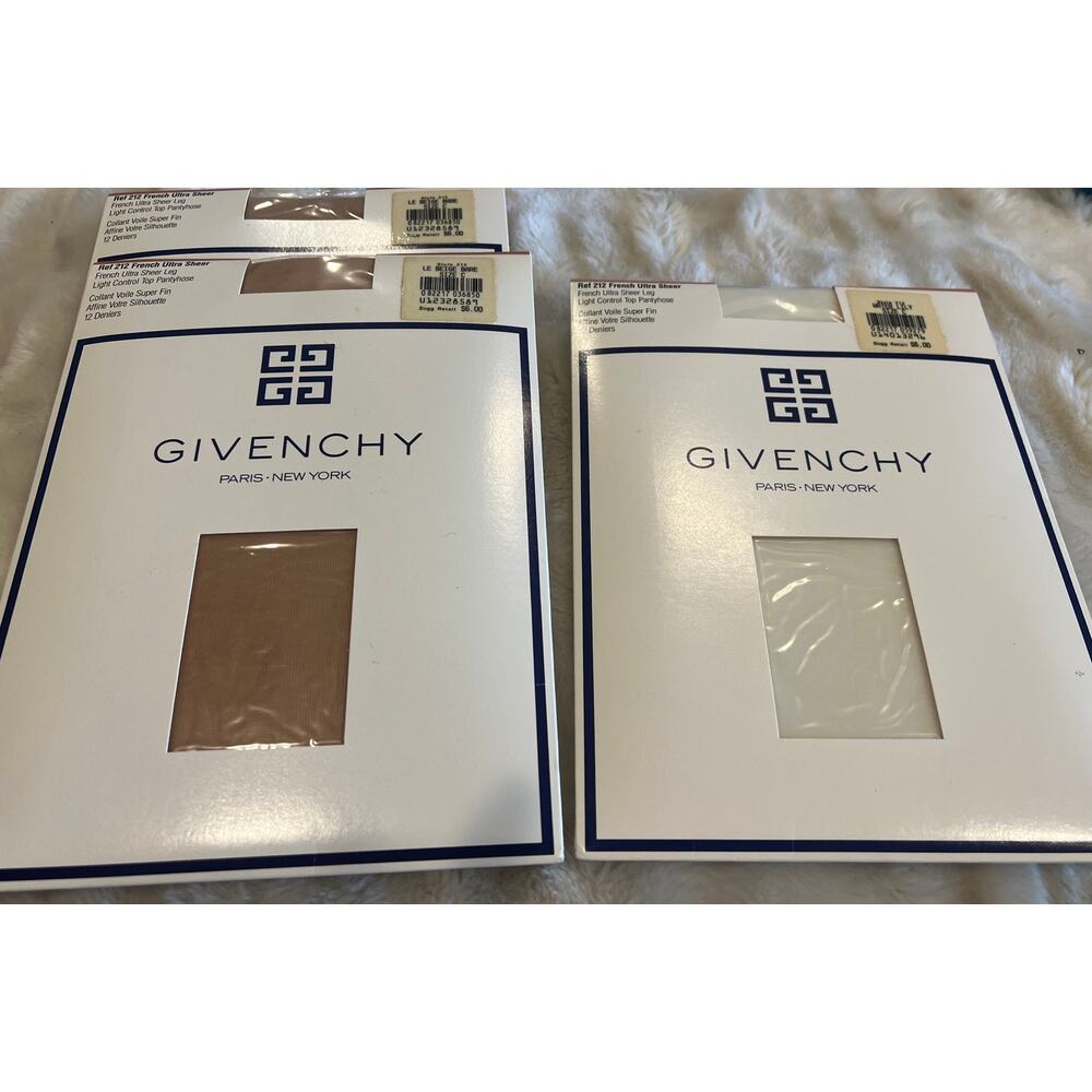 3 NOS Vintage 1990's Givenchy French ultra sheer leg - light control size c